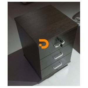 BLOCO RODADO MADEIRA COM 3 GAVETAS