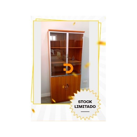 ARMARIO DE MADIERA - VIDRO ( CASTANHO)