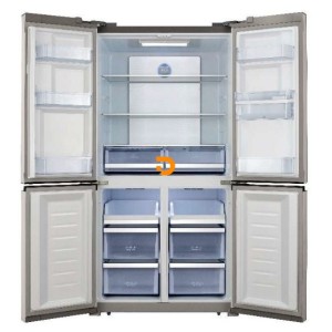FRIG BERKLAYS 567L 91X193cm NOFROST 4PORTAS DISP.AGUA BLACK INOX