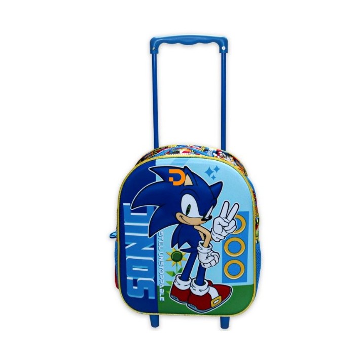 MOCHILA INFANTIL SAFTA SONIC TROLLEY UNSTOPPABLE AZUL