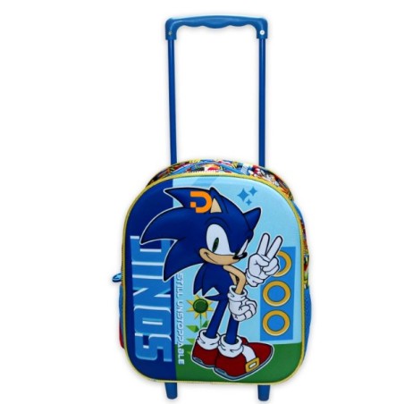 MOCHILA INFANTIL SAFTA SONIC TROLLEY UNSTOPPABLE AZUL