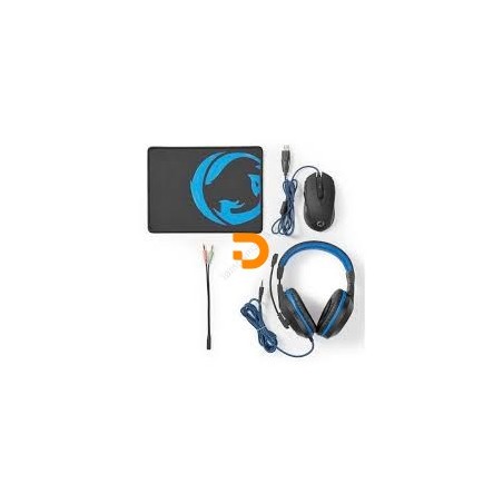 CONJUNTO GAMING 3 EM1 PRETO E AZUL NEDIS